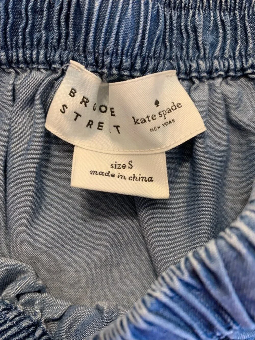 Kate Spade Broome Street Off-The-Shoulder Chambray Top Small